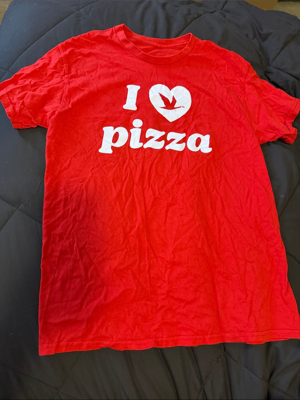 Men's Red 'I Love Pizza' Short Sleeve Graphic Tee